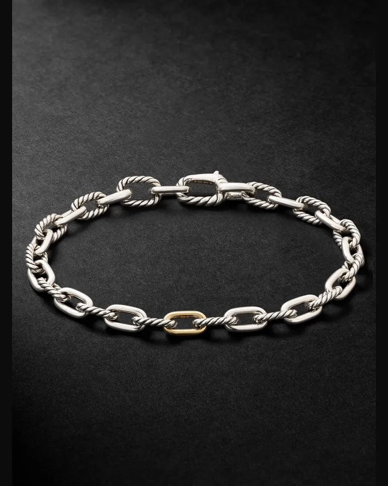 David Yurman Madison Sterling Silver and 18-Karat Gold Chain Bracelet Silver