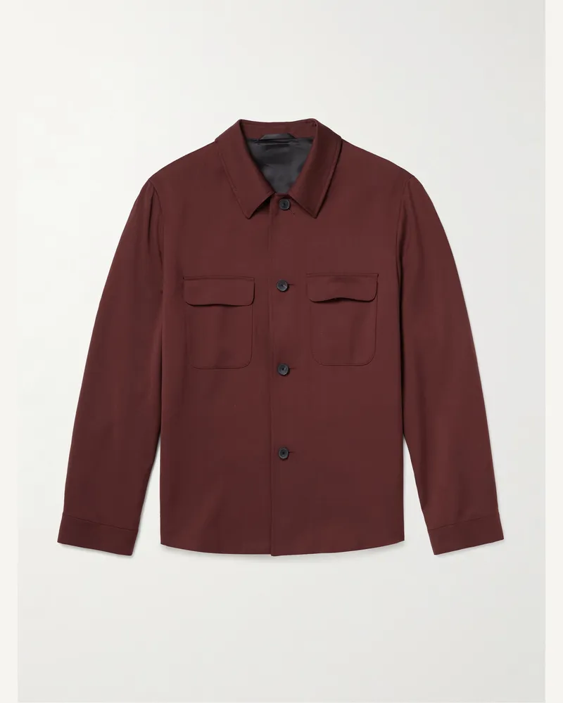 MR P. Hemdjacke aus Woll-Twill Burgunder