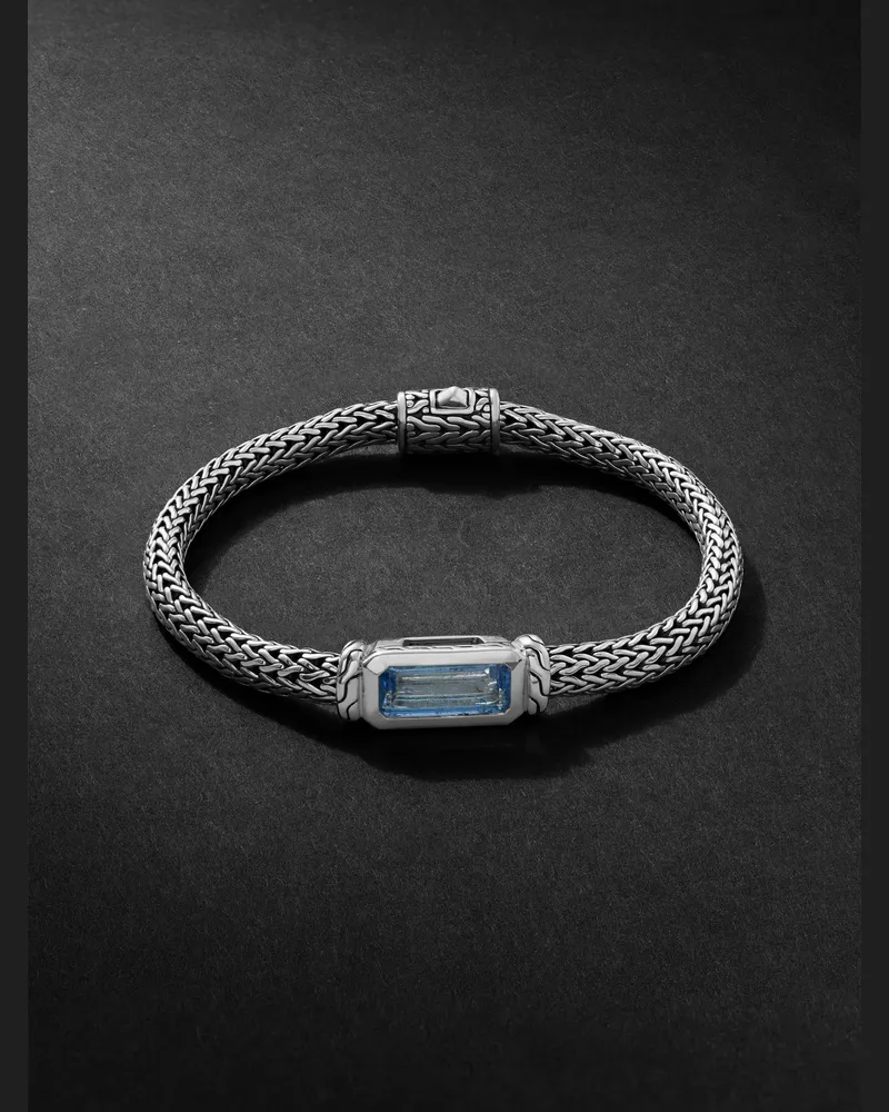 John Hardy Klassisches Armband aus Silber mit Aquamarin Silber