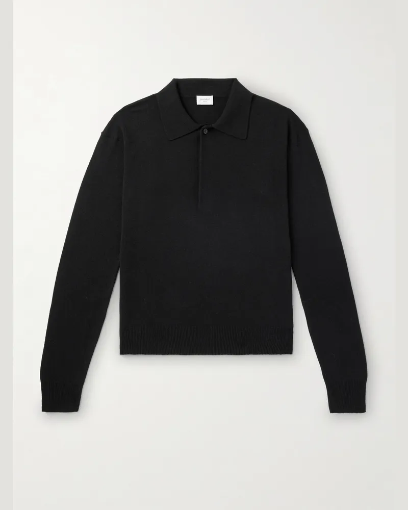 Saint Laurent Pullover aus Wolle mit Polokragen Schwarz