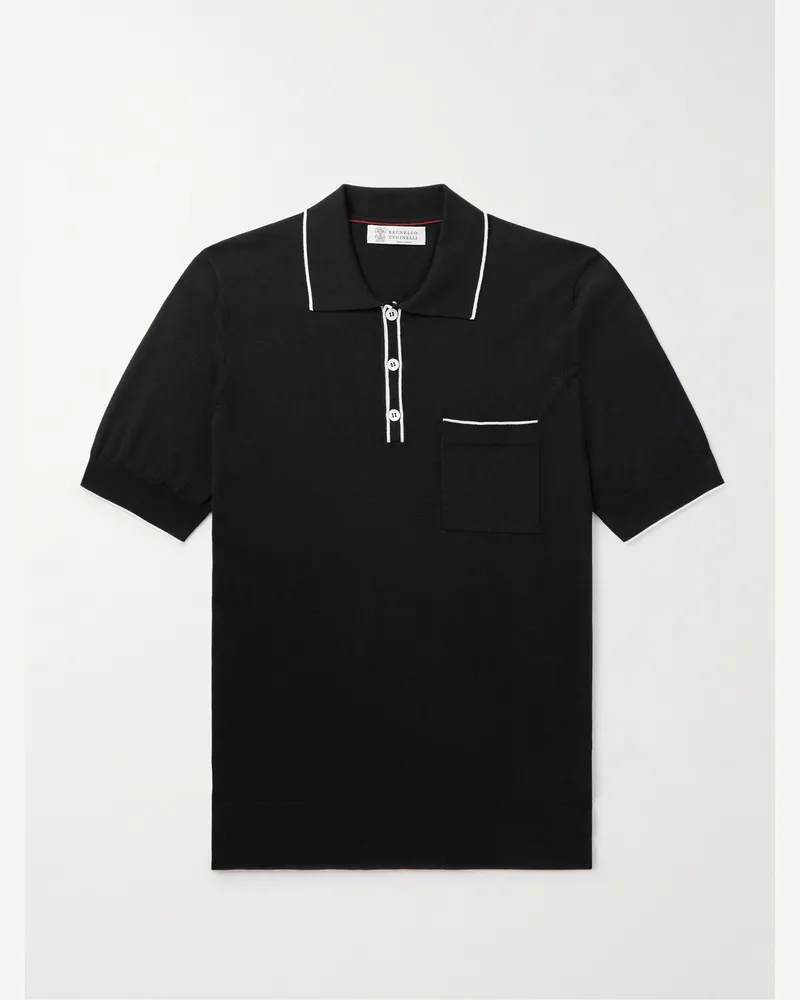 Brunello Cucinelli Cotton Polo Shirt Black