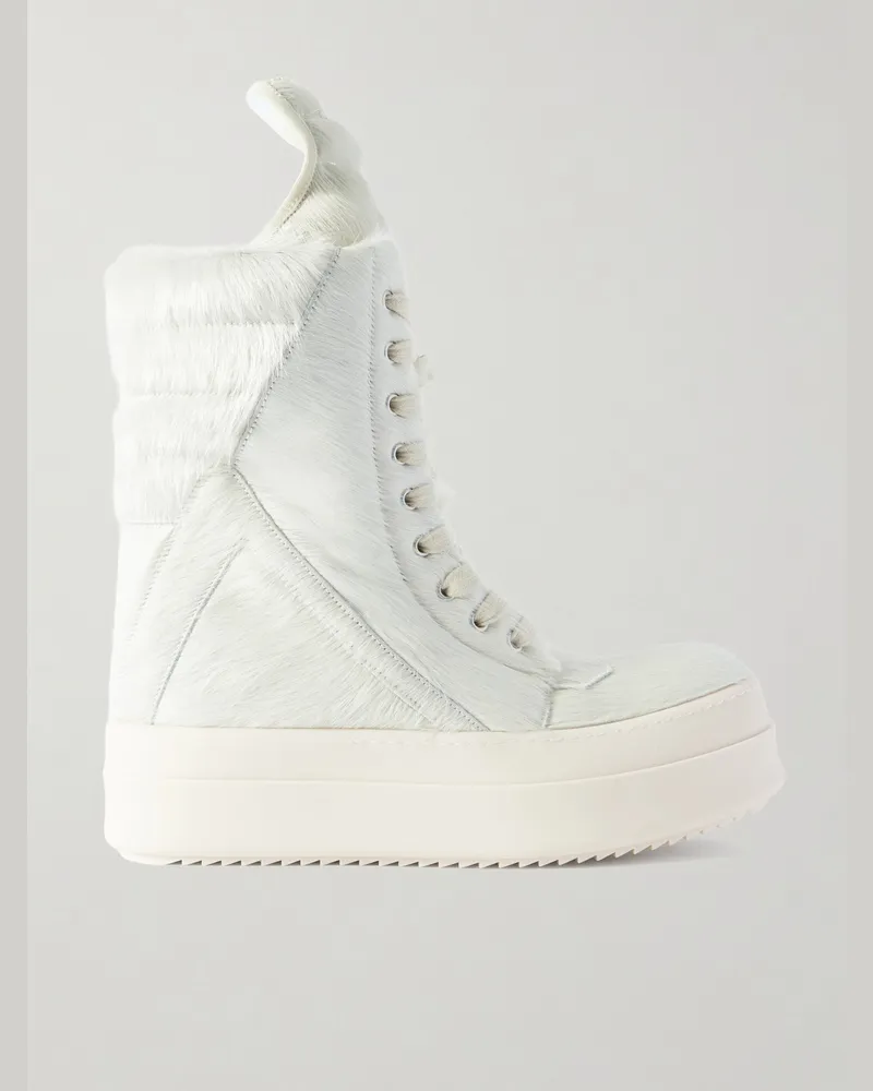 Rick Owens Mega Geobasket High-Top-Sneakers aus Kalbshaar Neutral
