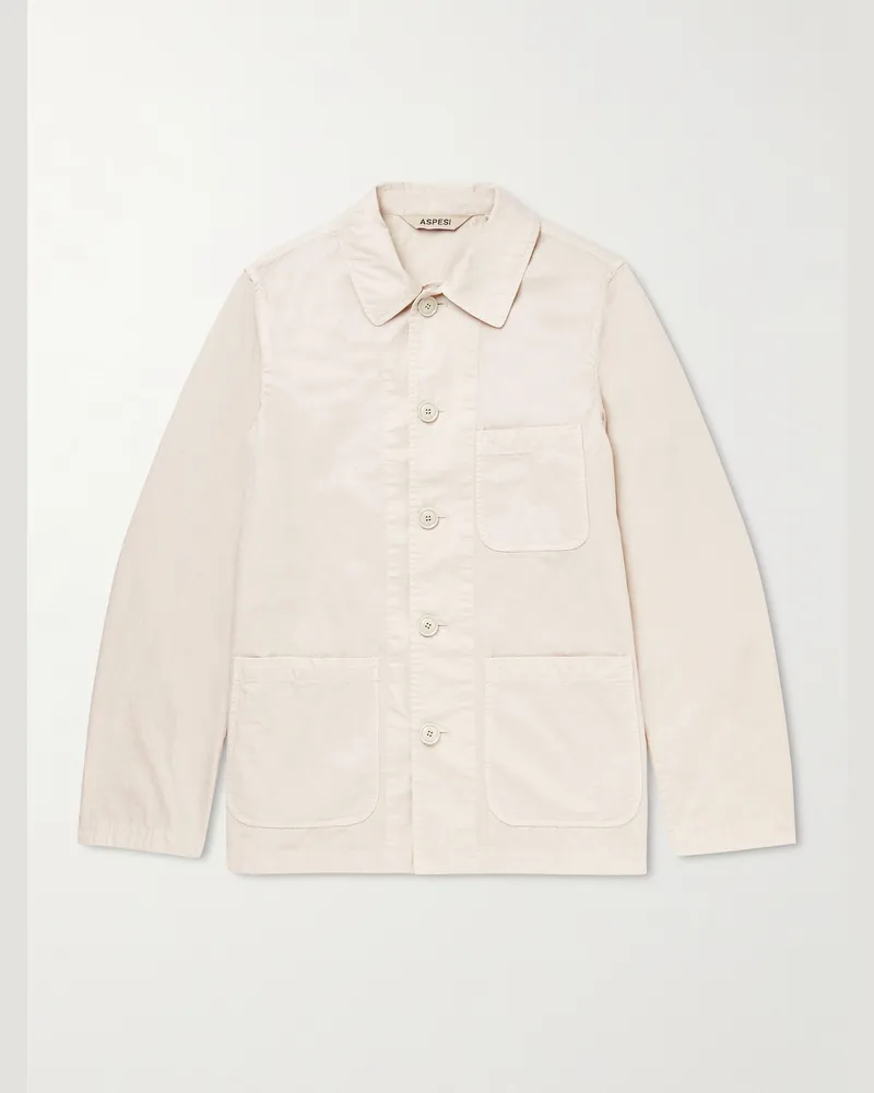 ASPESI Garment-Dyed Cotton Jacket Neutrals