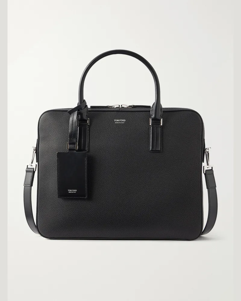 Tom Ford Elliot Full-Grain Leather Briefcase Black
