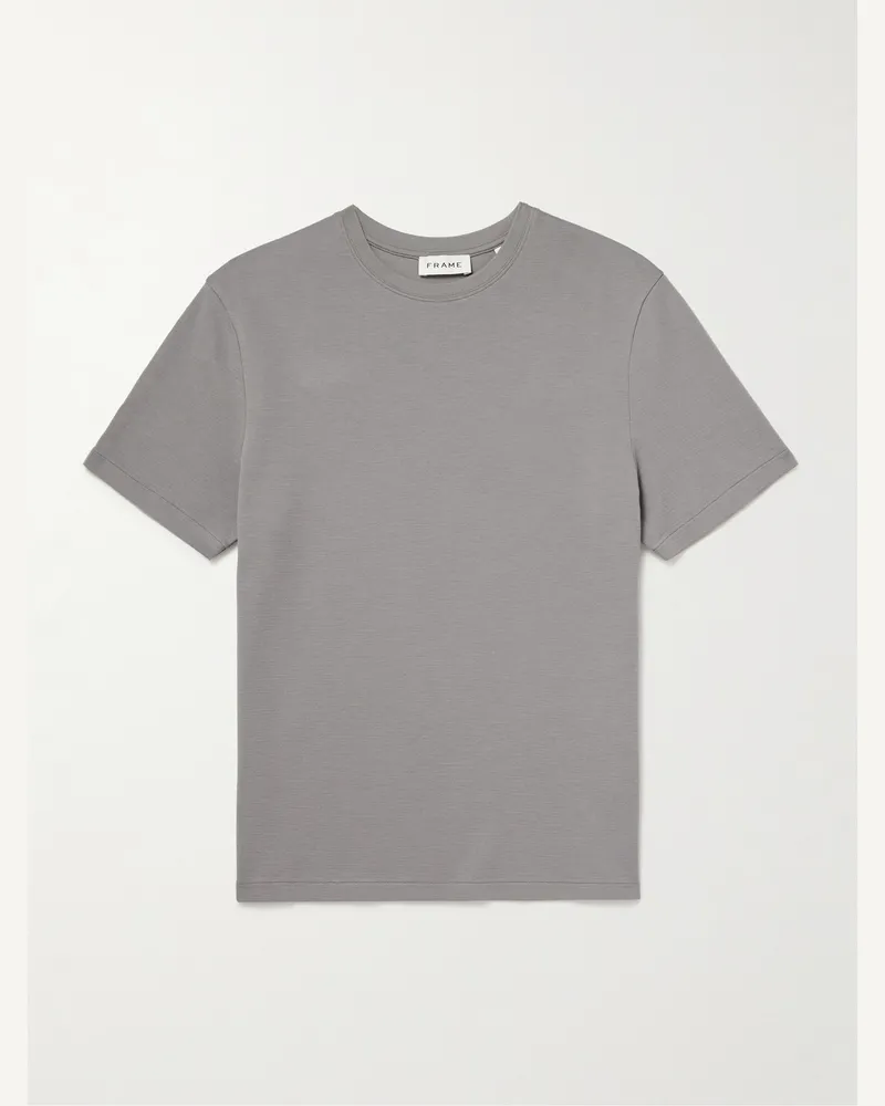 Frame Denim Duo Fold T-Shirt aus Baumwoll-Jersey Grau