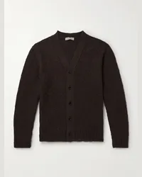 AMOMENTO Grandpa Cardigan aus einer Mohairmischung Braun