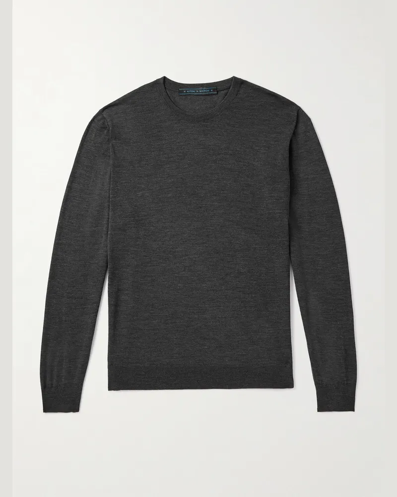 Kiton Pullover aus Wolle Grau