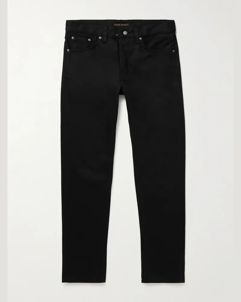 Nudie Jeans Steady Eddie II Slim-Fit Tapered Organic Jeans Black