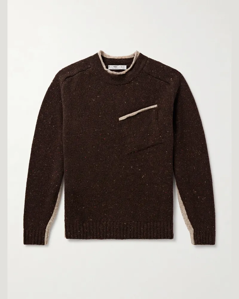 Inis Meáin Donegal Merino Wool and Cashmere-Blend Sweater Brown