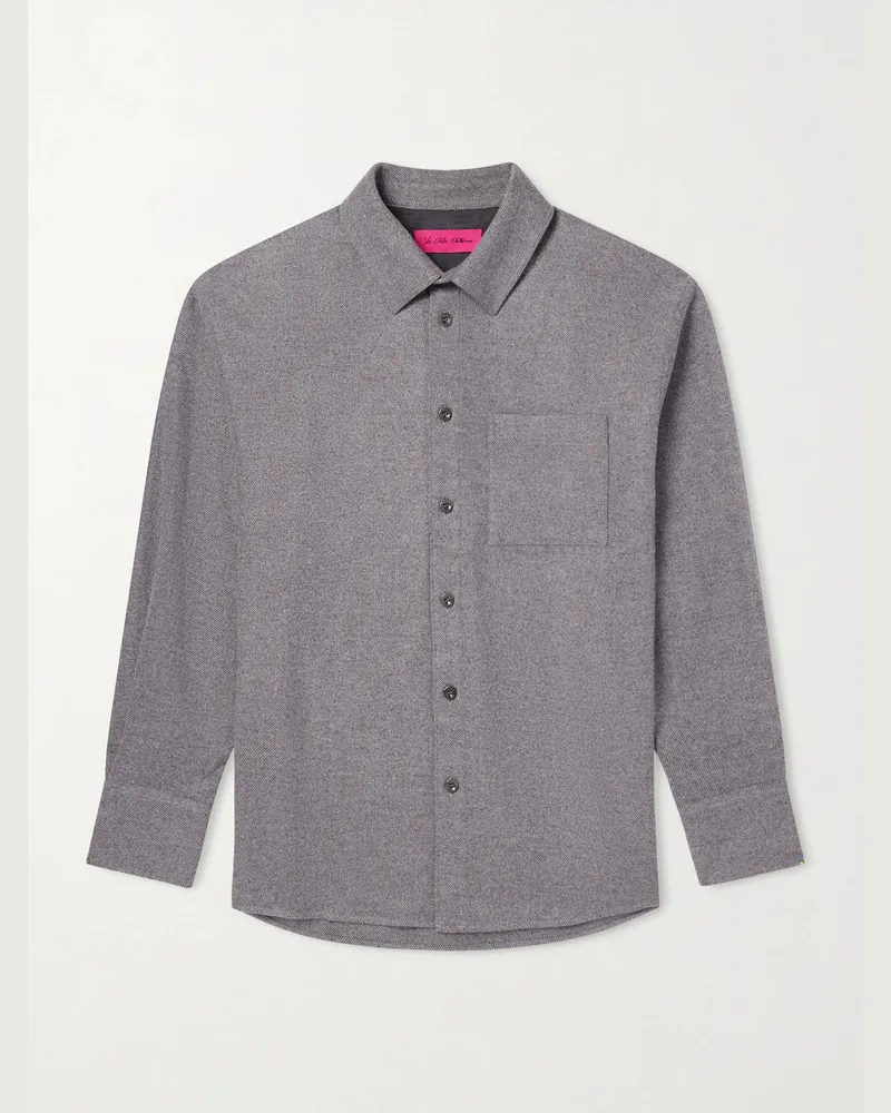 The Elder Statesman Hemdjacke aus einer Mischung aus Wolle, Seide und Kaschmir Grau