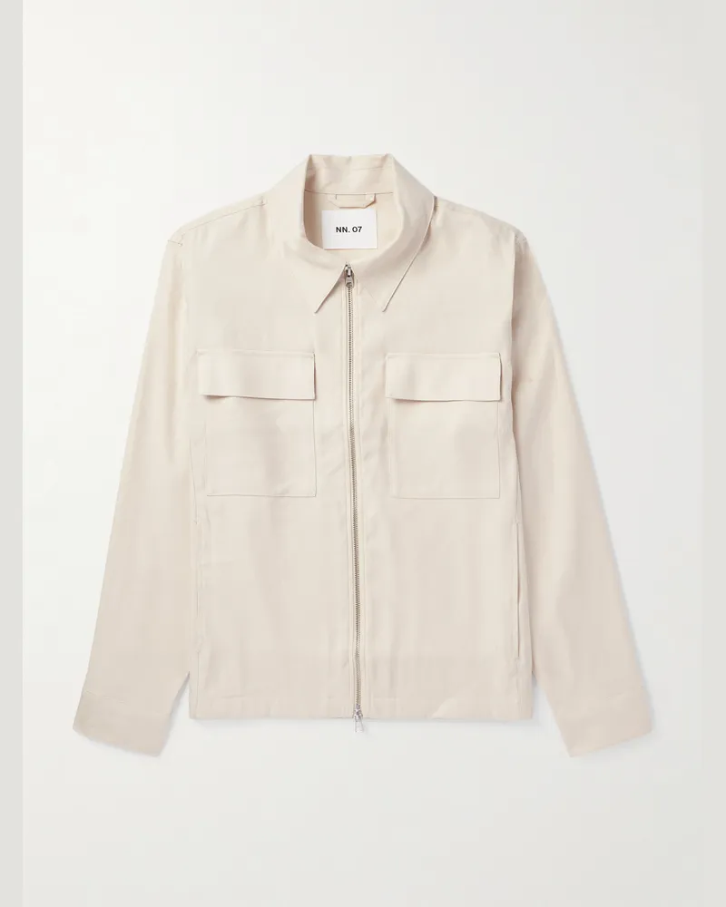 NN 07 Alban 1808 Jacke aus einer Mischung aus LENZING™ ECOVERO™ Viskose und Leinen Neutral