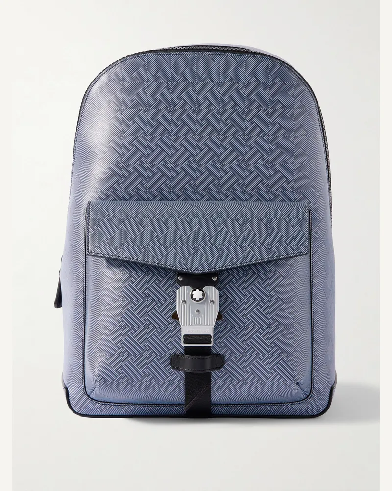 Montblanc Rucksack aus strukturiertem Leder Blau