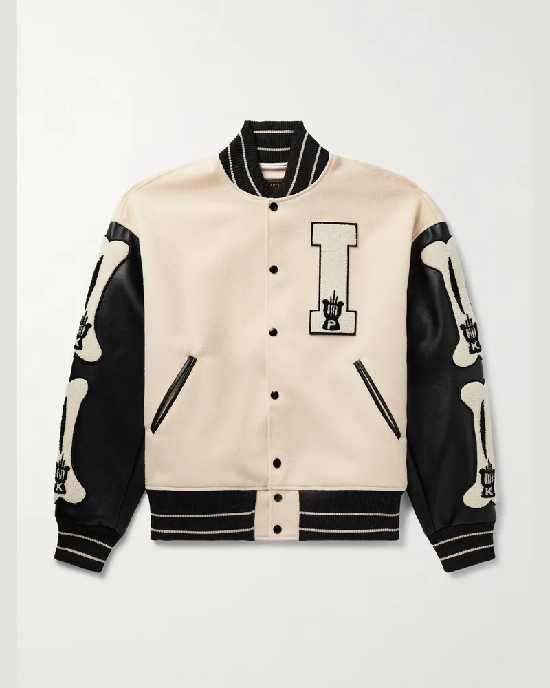KAPITAL Collegejacke aus Kunstleder und einer Wollmischung Neutral