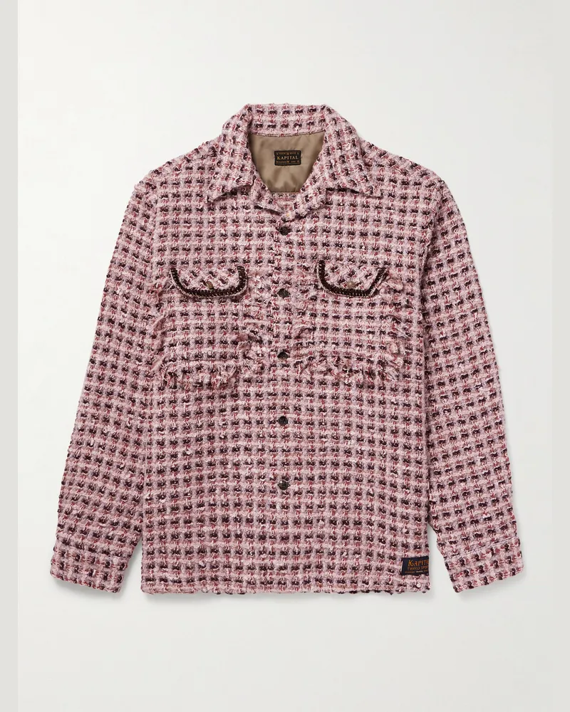 KAPITAL Hemdjacke aus Tweed aus einer Wollmischung Pink
