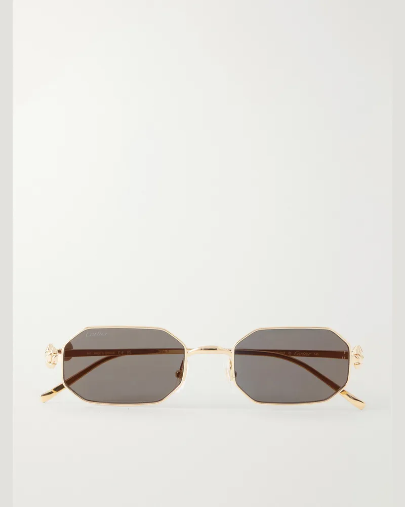 Cartier Clash de Cartier Square-Frame Gold-Tone Sunglasses Gold