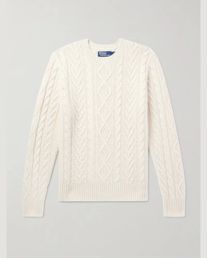 Ralph Lauren Zopfstrickpullover aus einer Woll-Alpakawollmischung Neutral