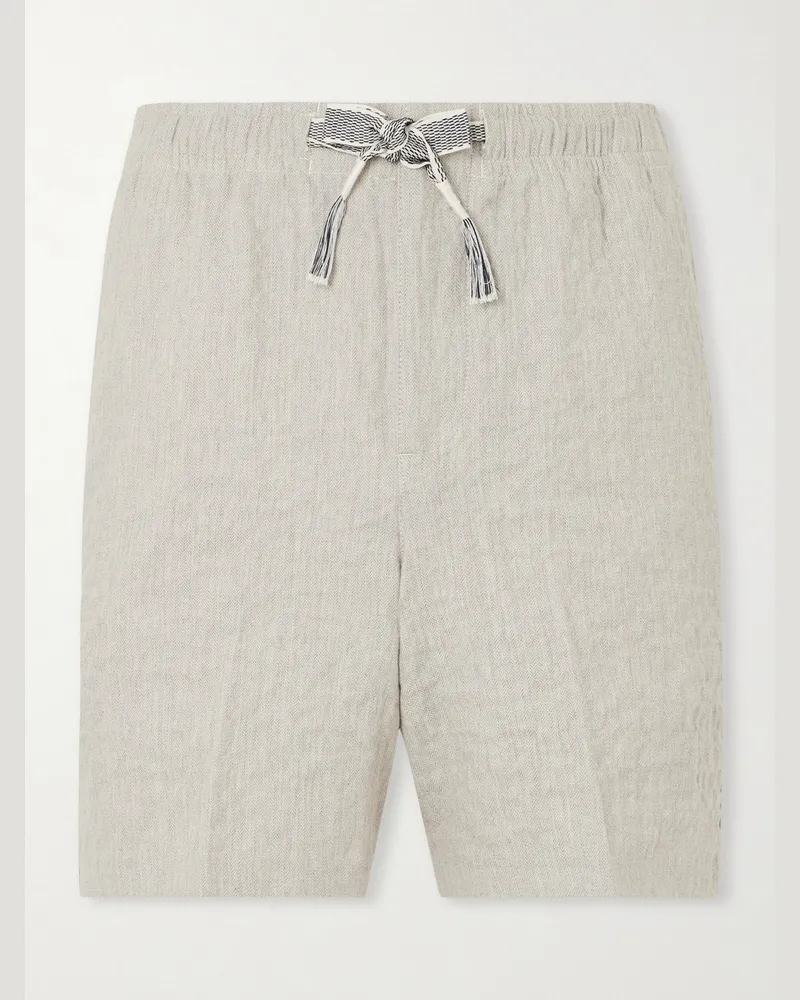 Orlebar Brown Alex gerade geschnittene Shorts aus einer Baumwollmischung mit Kordelzugbund Neutral