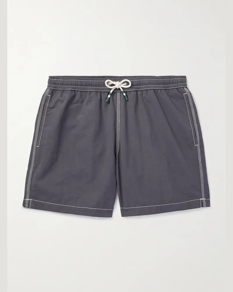 Hartford Gerade geschnittene mittellange Badeshorts Grau