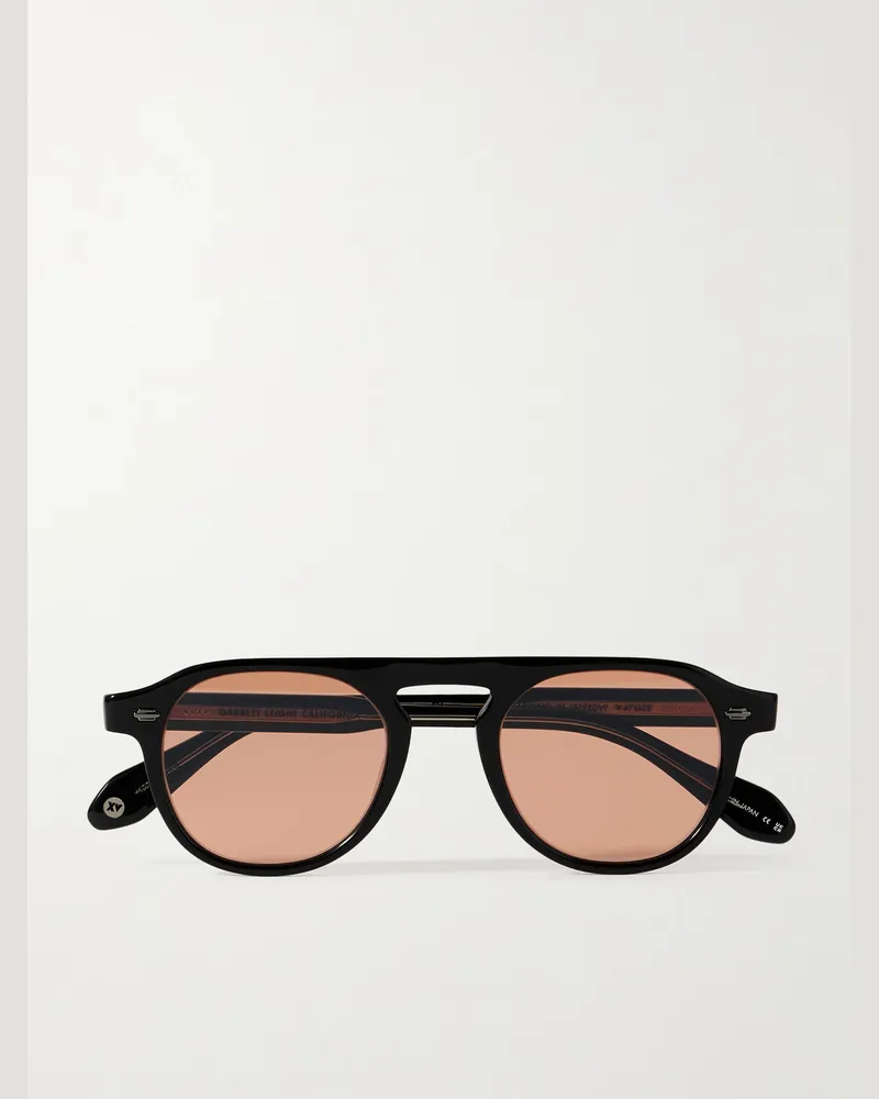 Garrett Leight Harding Aviator-Style Acetate Sunglasses Black