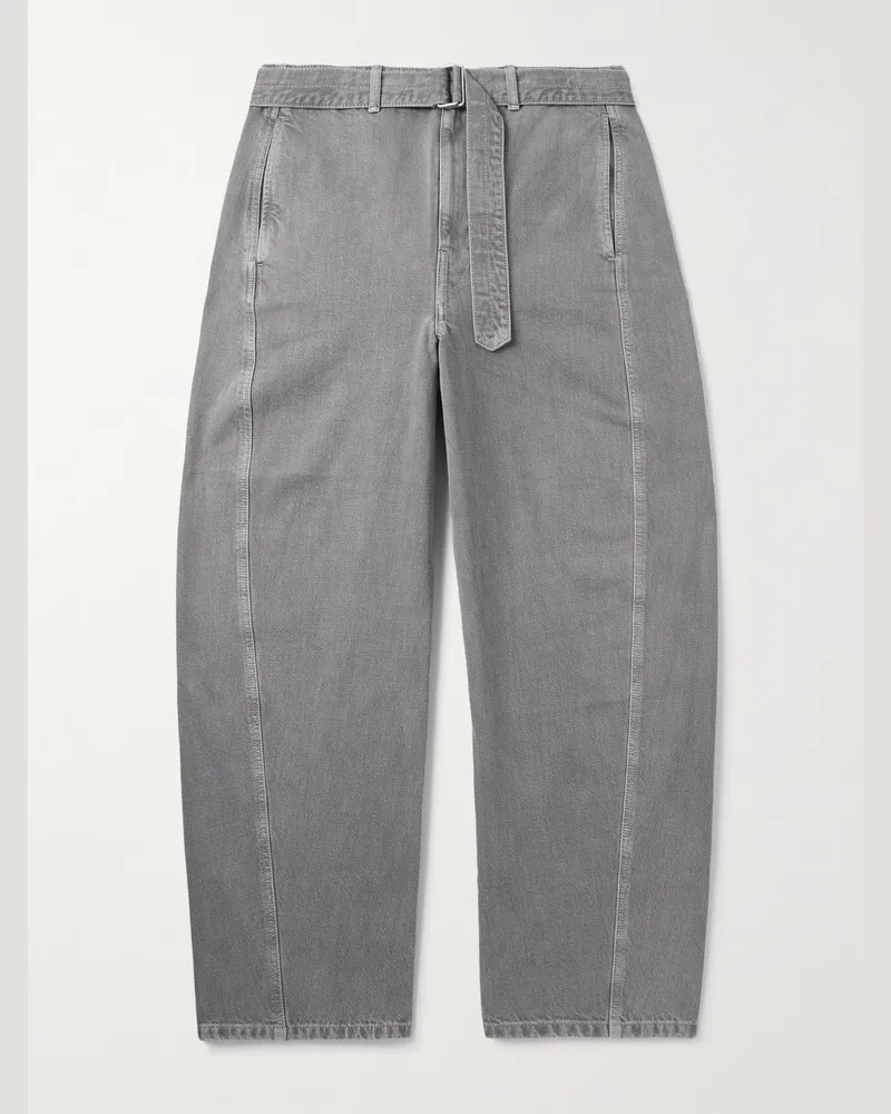 Christophe Lemaire Twisted Jeans mit weitem Bein und Gürtel Grau
