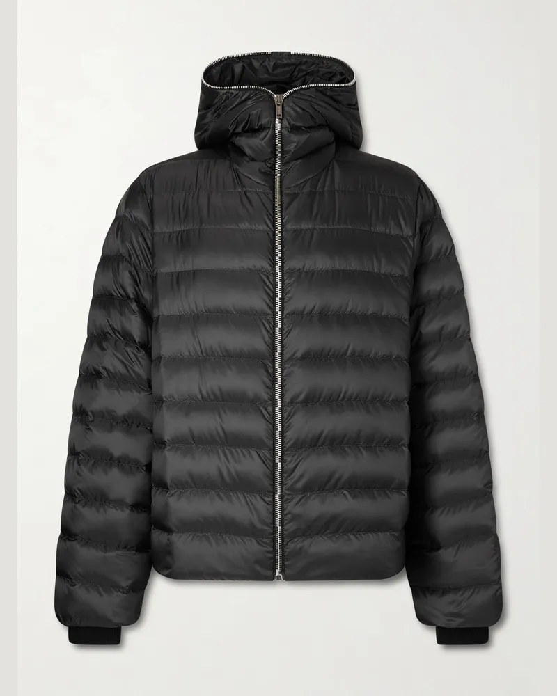 Rick Owens Moncler Daunenjacke aus gestepptem Shell Schwarz