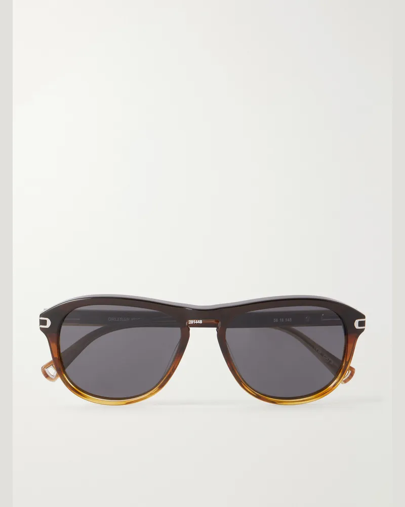 Orlebar Brown The Danny D-Frame Acetate Sunglasses Brown
