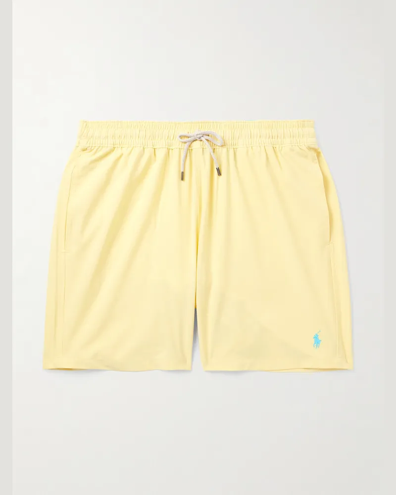 Ralph Lauren Traveler gerade geschnittene mittellange Badeshorts Gelb