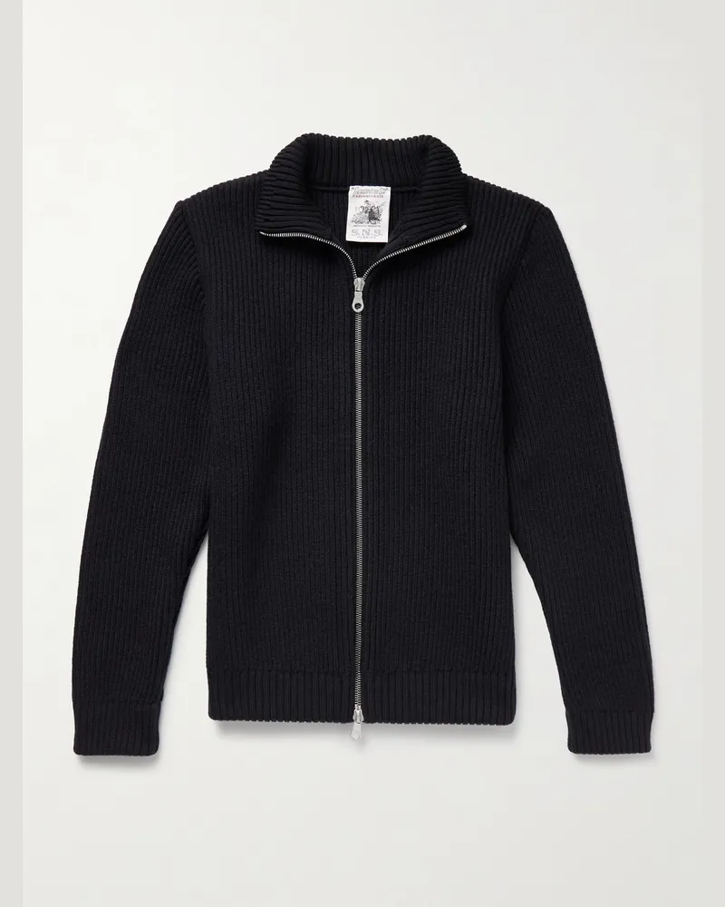 S.N.S Herning Virgin Wool Zip-Up Cardigan Blue