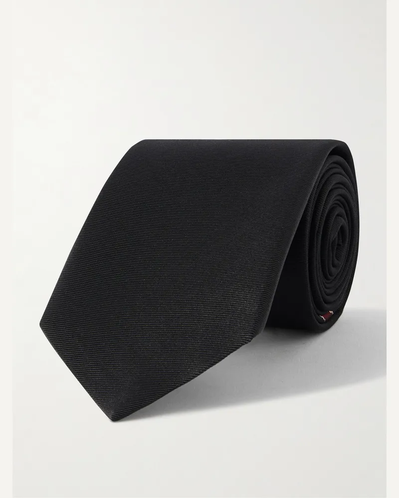 Gucci Under The Knot Krawatte aus Seiden-Twill mit Jacquard-Logomuster, 7 cm Schwarz