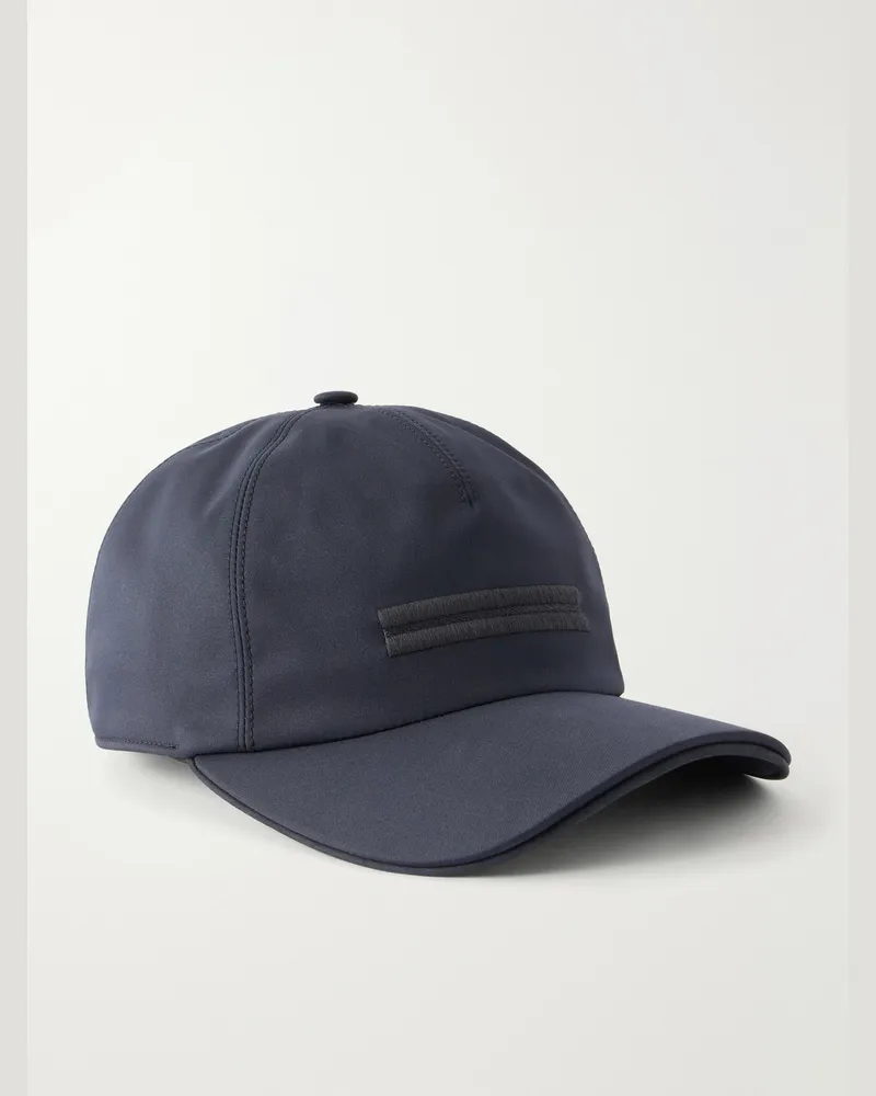 Ermenegildo Zegna Motorin Logo-Embellished Shell Cap Blue