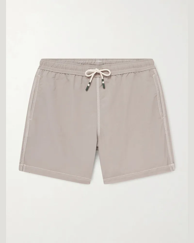 Hartford Schmal geschnittene, mittellange Badeshorts Braun