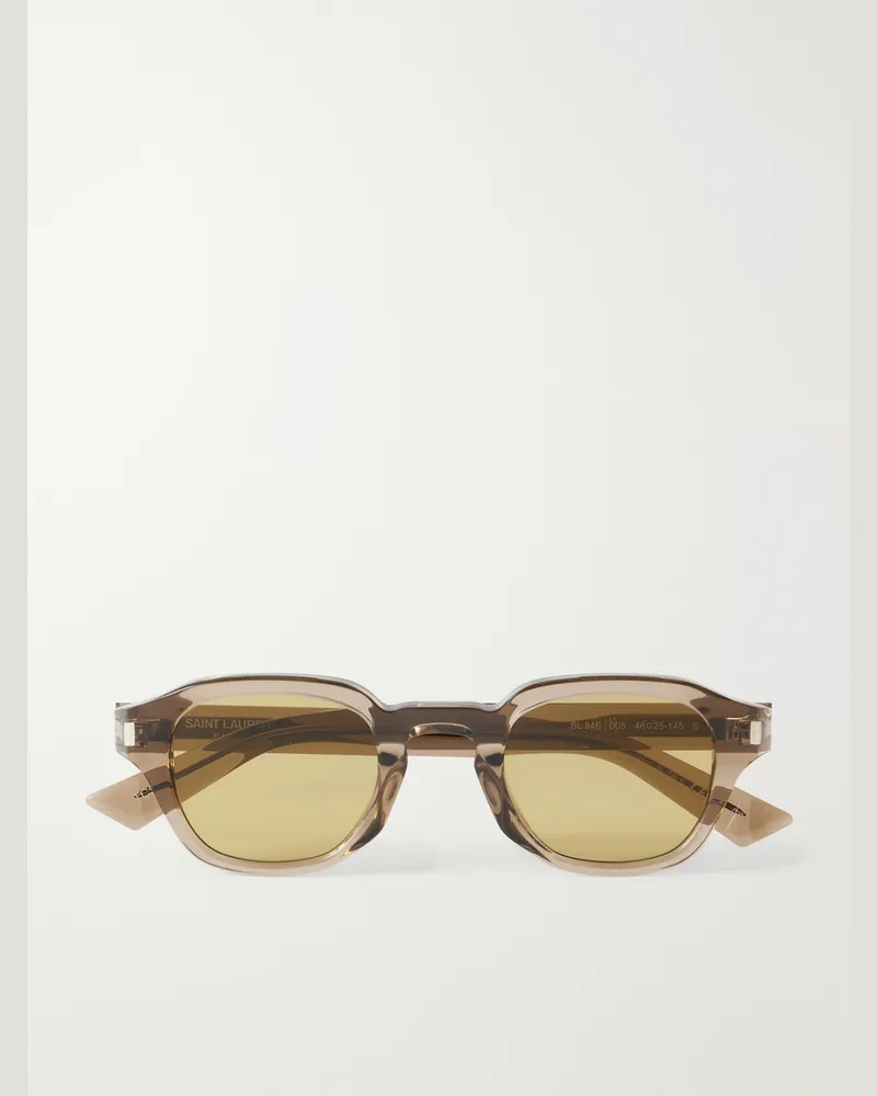 Saint Laurent SL 946 Round-Frame Recycled Acetate Sunglasses Brown