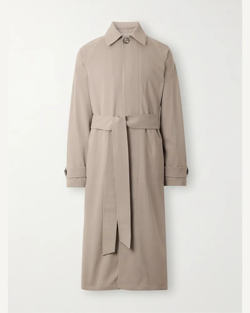 AMI Paris Mantel aus Woll-Crêpe mit Gürtel Neutral