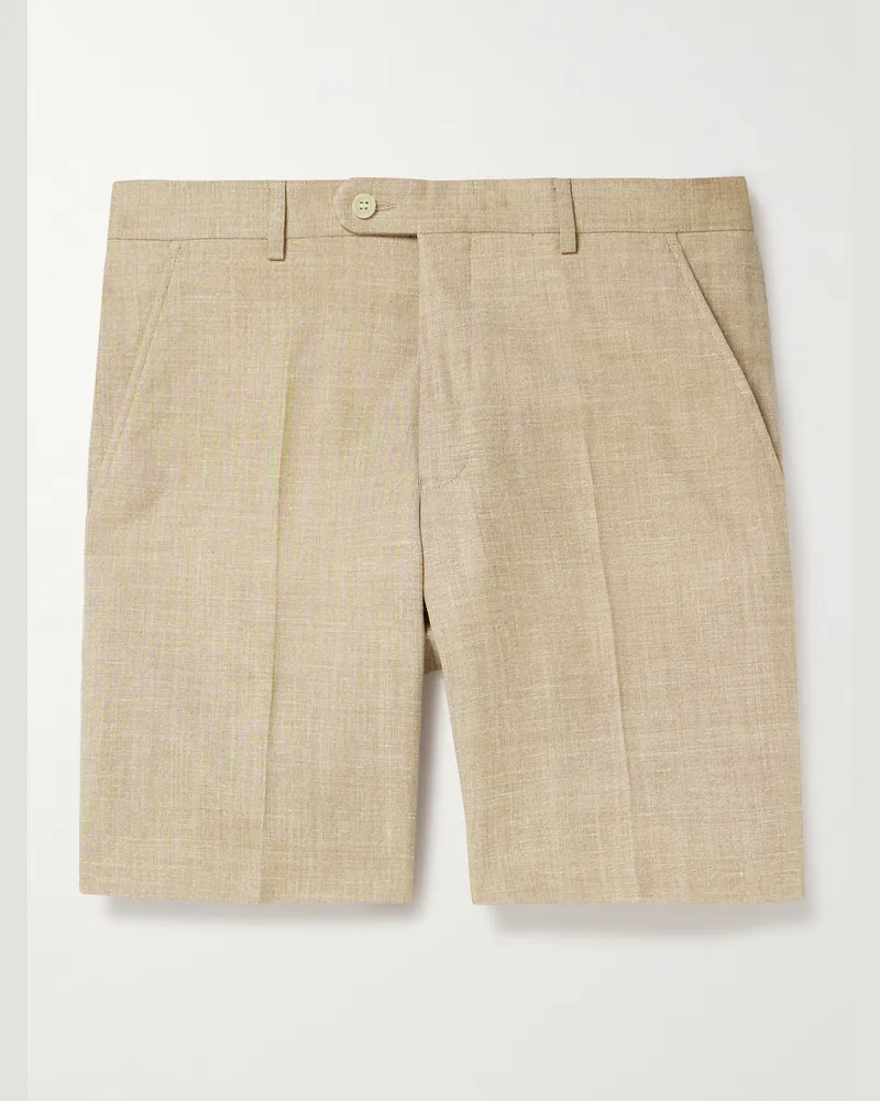 MR P. Gerade geschnittene Bermudashorts aus einer Woll-Seidenmischung Neutral