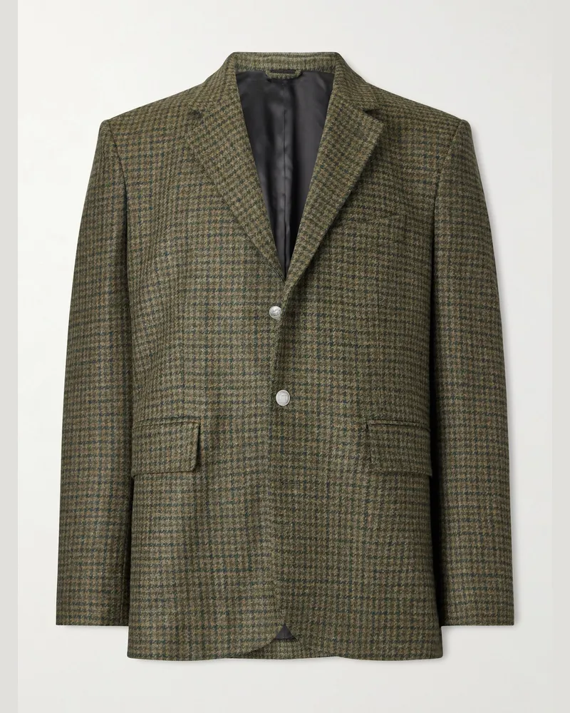 BODE Morris Houndstooth Wool Suit Jacket Green