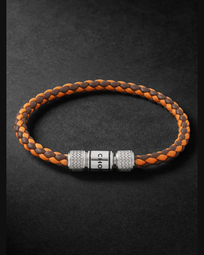 Chopard Classic Racing Woven Leather and Silver-Tone Bracelet Yellow