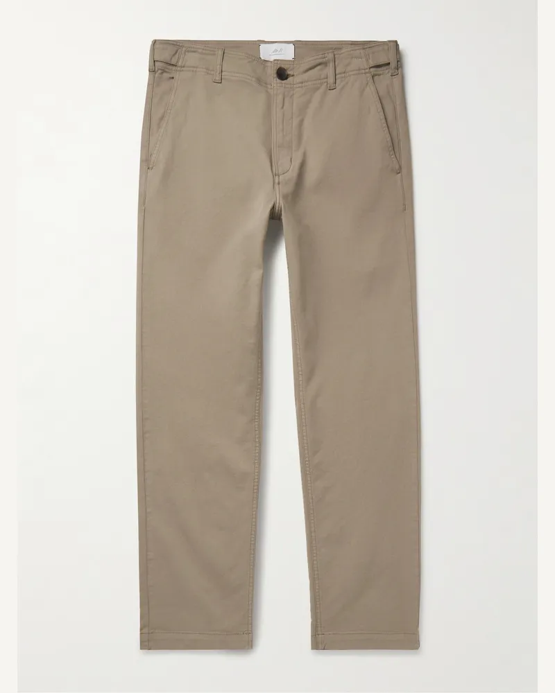 MR P. Samuel Straight-Leg Cotton-Blend Twill Trousers Brown