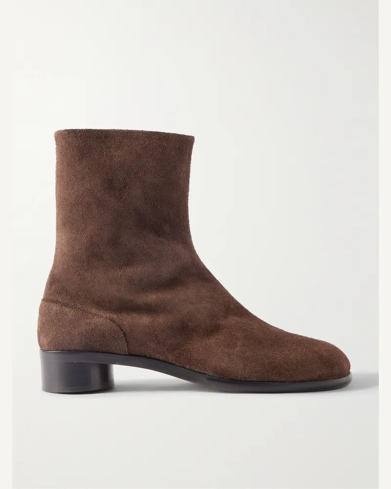 Maison Margiela Tabi Stiefel aus Veloursleder Braun