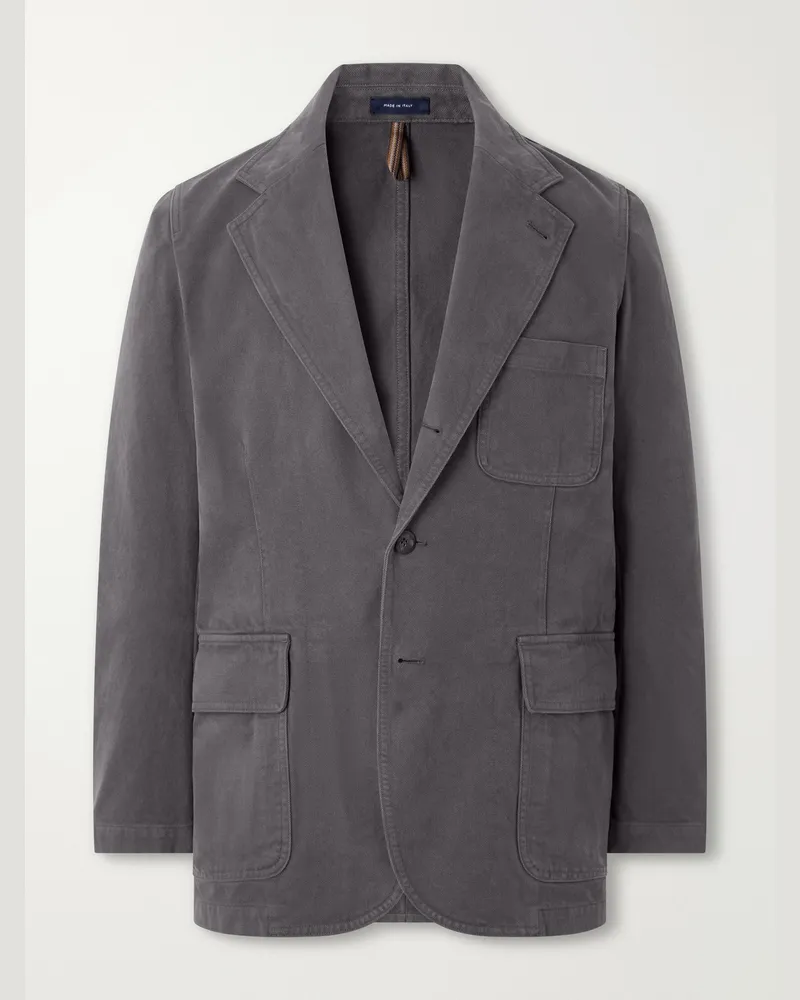 Drake's Mk. I Games Cotton-Twill Moleskin Blazer Gray