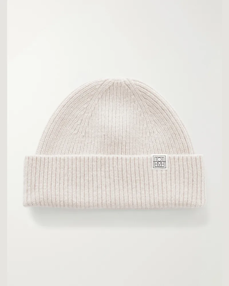 Totême Cashmere Ribbed Beanie Neutrals