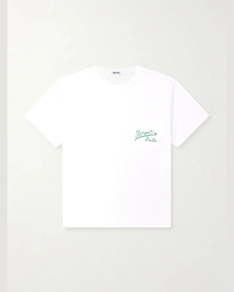 BODE Geneva T-Shirt aus Baumwoll-Jersey mit Zierperlen Neutral