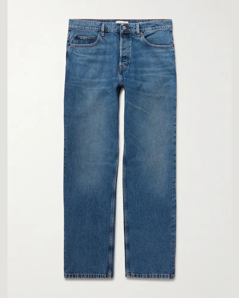 Frame Denim Relaxed Straight-Leg Jeans Blue