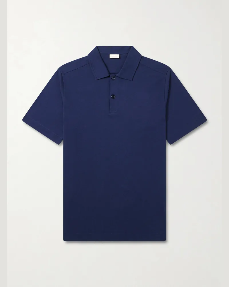 Dries van Noten Polohemd aus Baumwoll-Jersey Blau