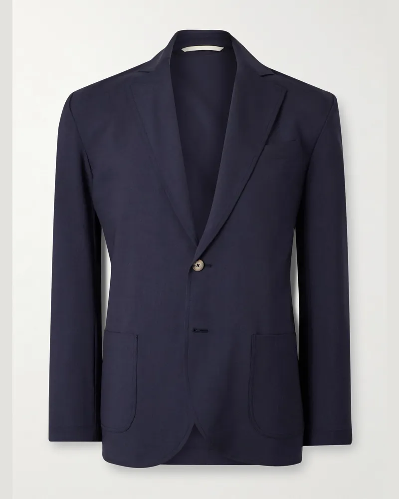 De Bonne Facture Sakko aus 130s-Wolle Blau