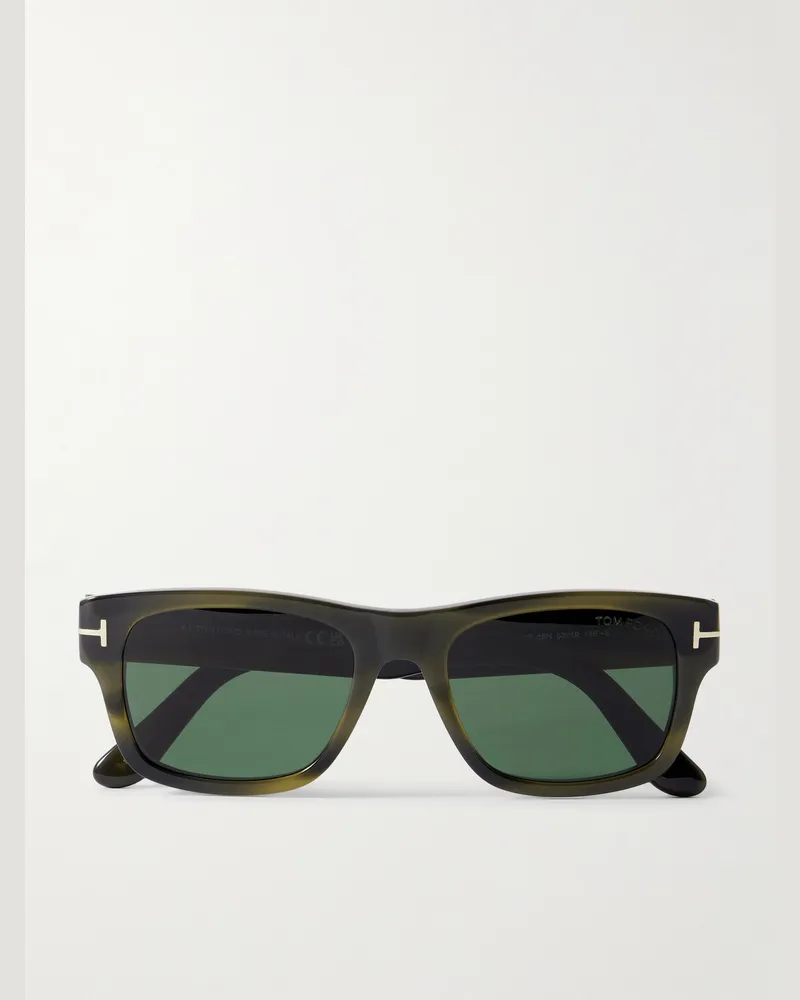 Tom Ford Smith Sonnenbrille mit eckigem Rahmen aus Azetat in Schildpattoptik Grün