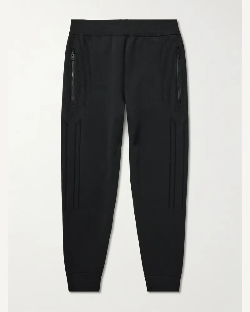 FUSALP Cyrion Tapered Double-Faced Wool-Blend Sweatpants Black