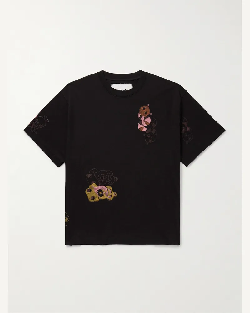 STORY mfg. Grateful T-Shirt aus Biobaumwoll-Jersey mit Print Schwarz