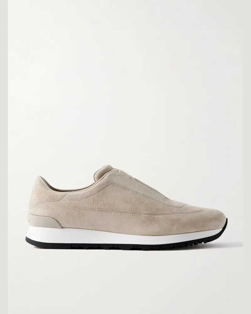 John Lobb Lift Suede Slip-On Sneakers Neutrals