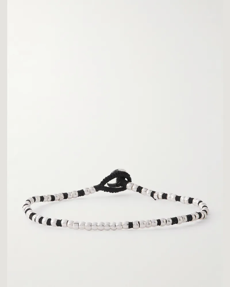 Mikia Sterling Silver Beaded Bracelet Black