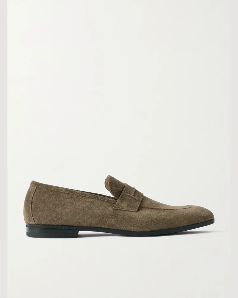 Tom Ford Sean Suede Penny Loafers Brown
